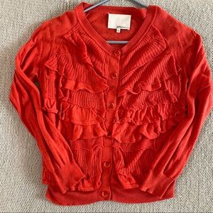 Cardigan with frills